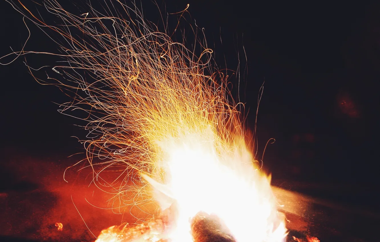 Фото обои огонь, пламя, искры, fire, flames, sparks