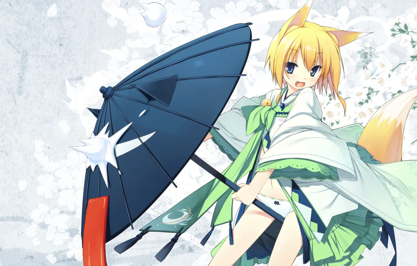 Фото обои девушка, обои, зонт, аниме, pantsu, loli, poco