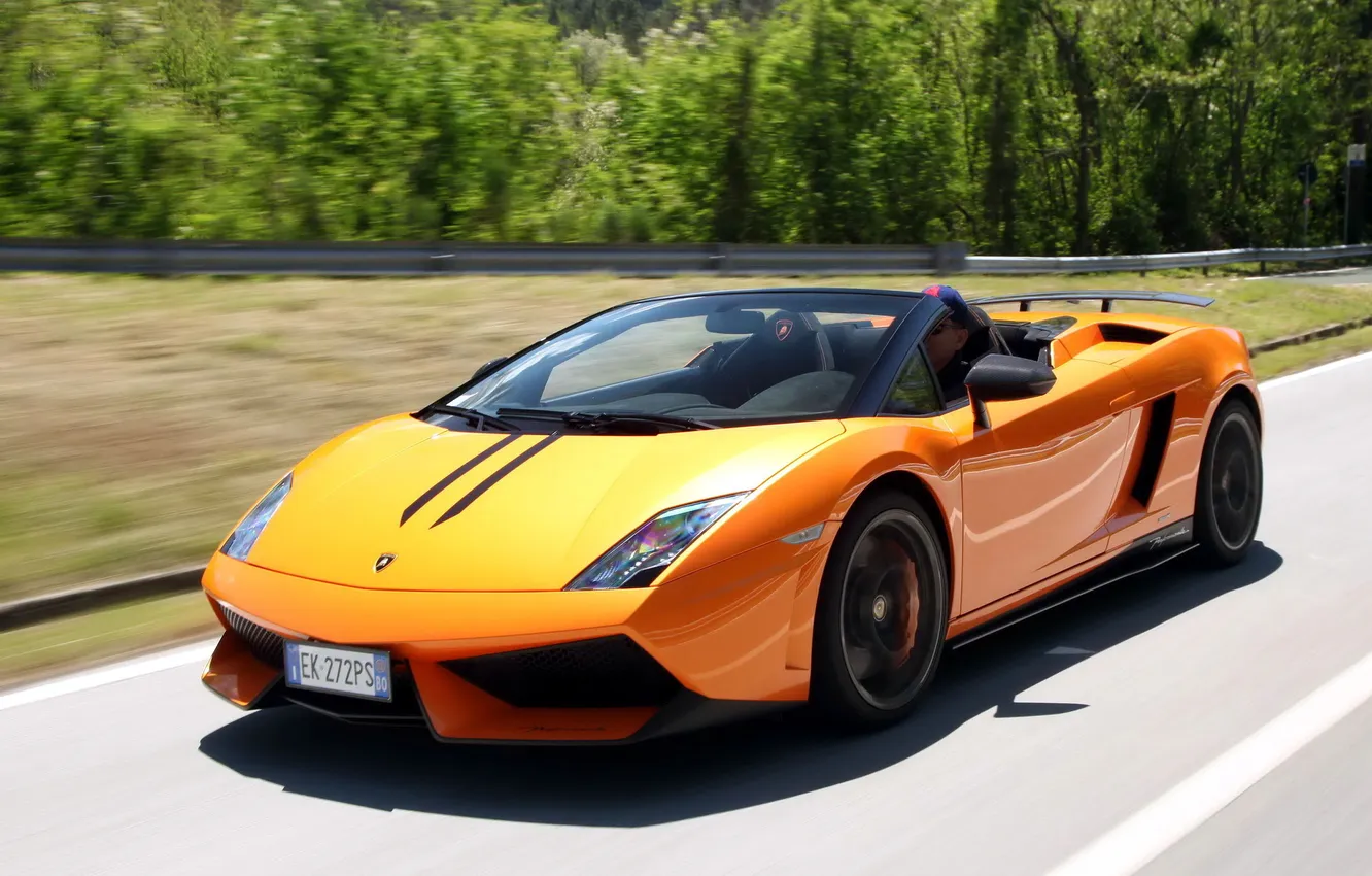 Фото обои дорога, скорость, Lamborghini, суперкар, Gallardo, Spyder, красивый, LP570-4