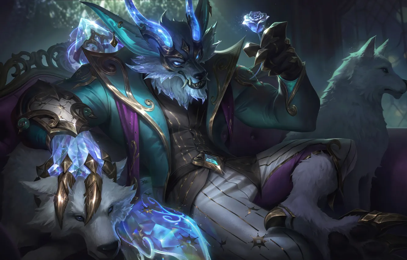 Фото обои Art, League of Legends, Skin, LoL, Warwick, Winterblessed