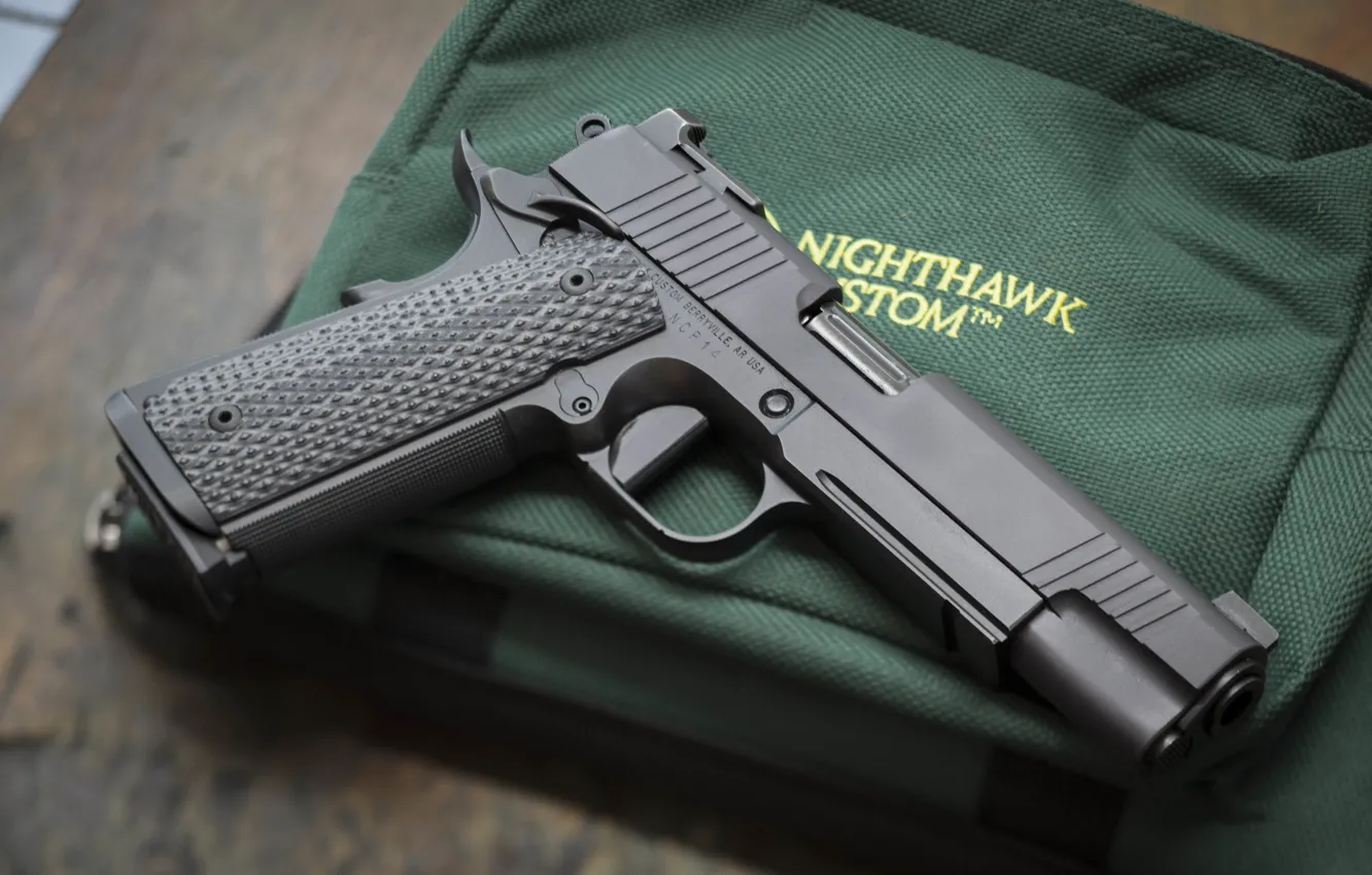 Фото обои пистолет, оружие, фон, 9mm, Nighthawk