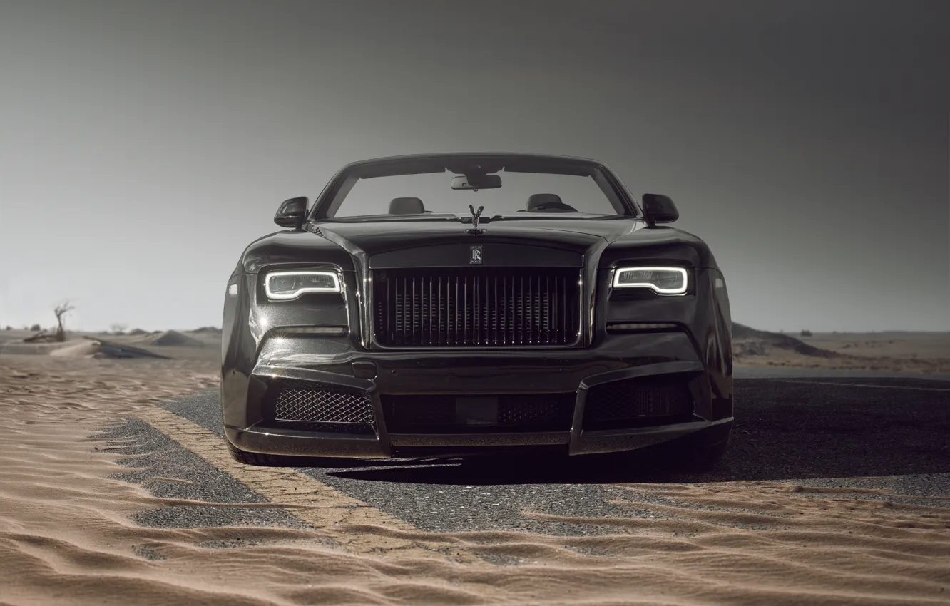 Фото обои Rolls-Royce, Front, Black, Dawn, Cabrio, Face, Spofec, Rolls-Royce Dawn