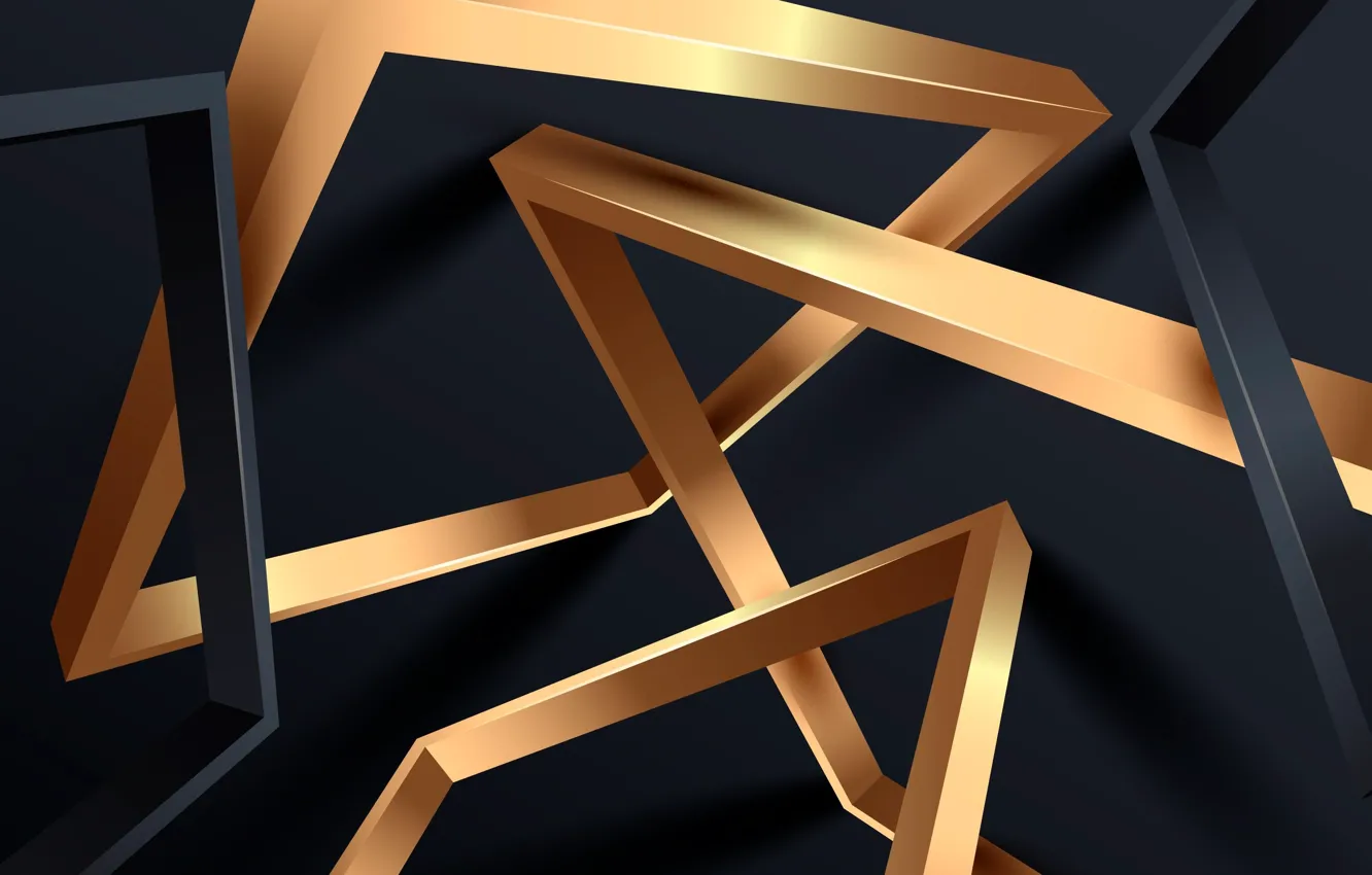 Фото обои абстракция, темный фон, вектор, элементы, черный фон, позолота