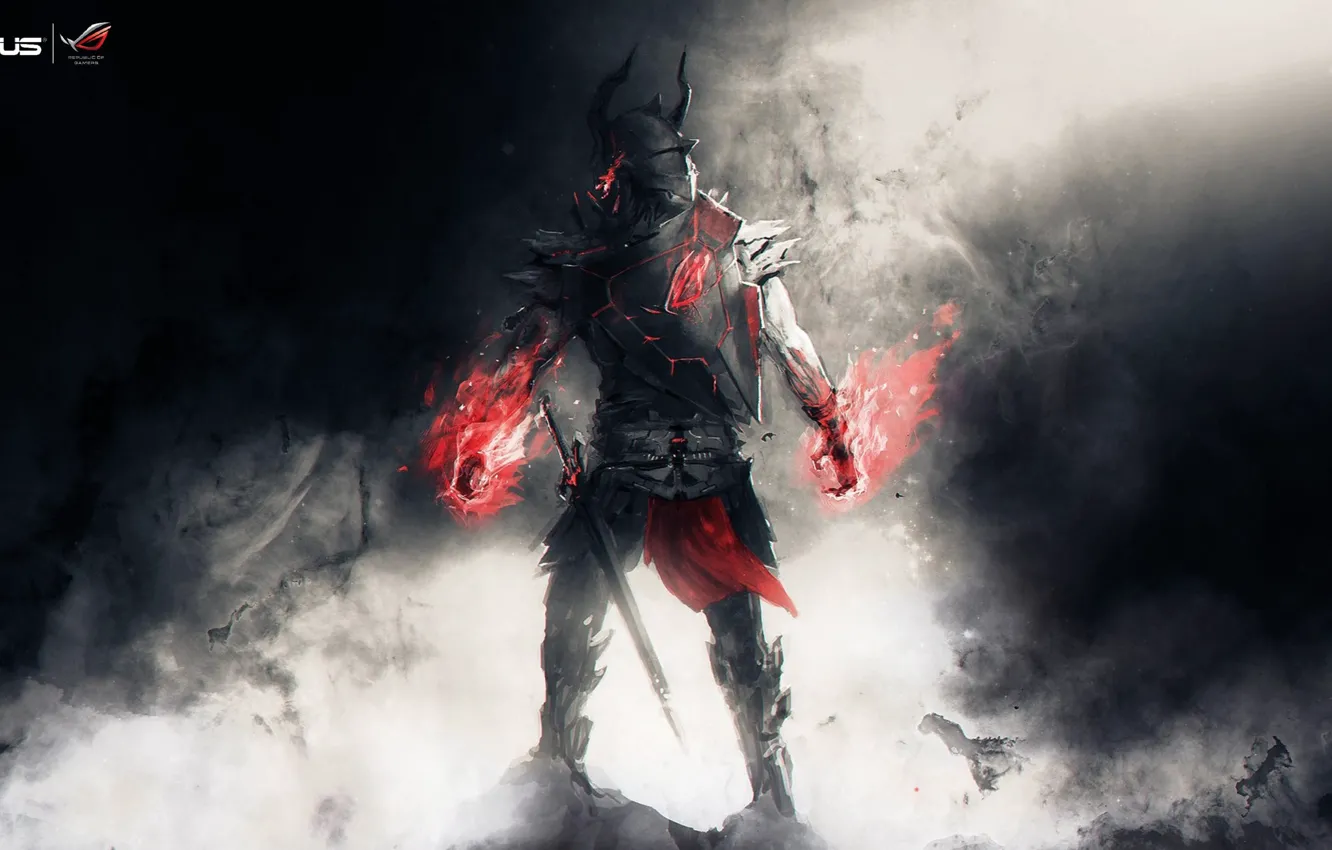 Фото обои game, armor, weapon, power, ken, blade, Asus, warrior