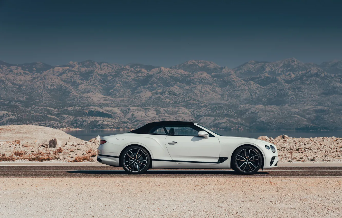 Фото обои белый, Bentley, кабриолет, мягкий верх, 2019, Continental GT Convertible