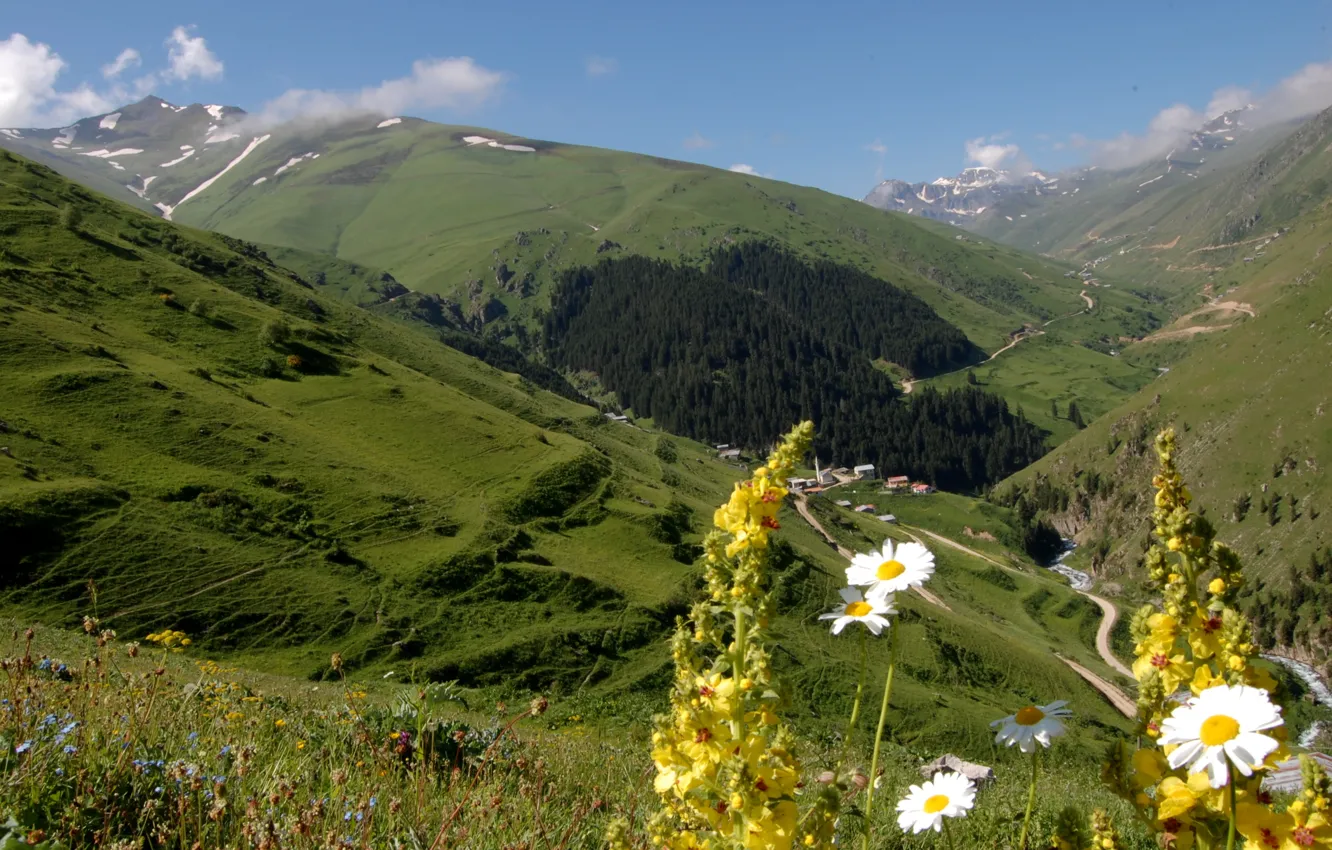 Фото обои горы, долина, Турция