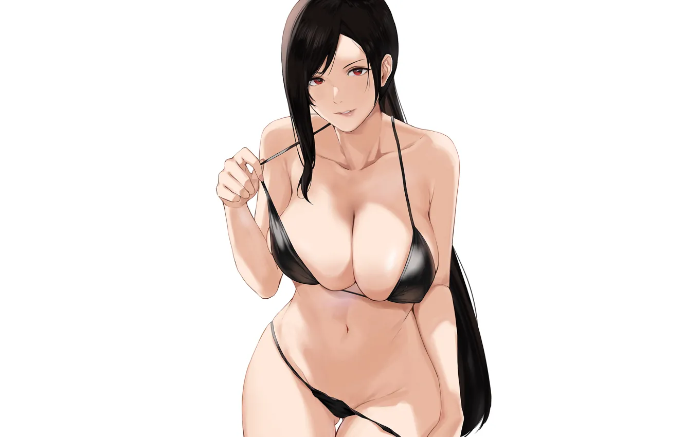 Фото обои girl, sexy, Final Fantasy, cleavage, long hair, boobs, anime, beautiful