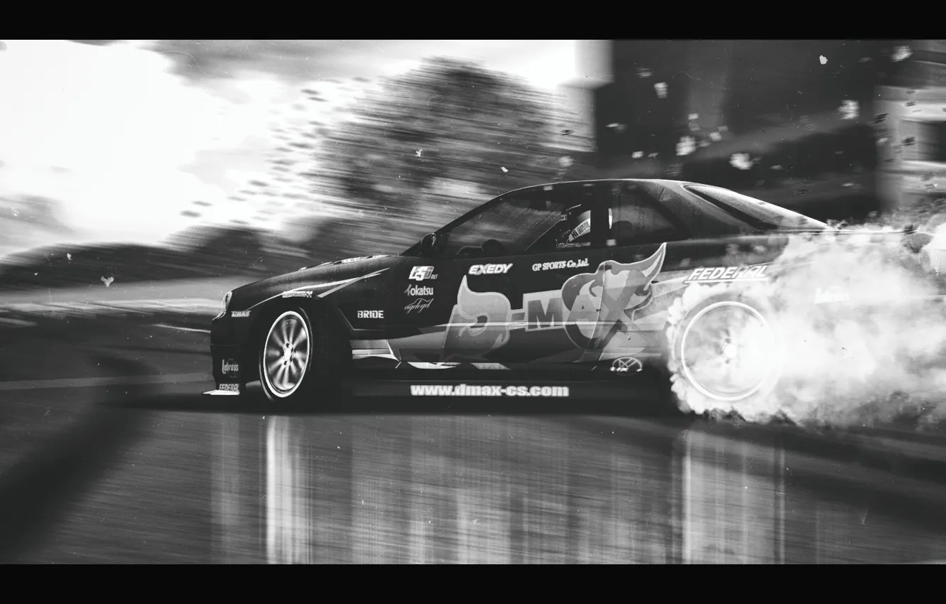 Фото обои дорога, nissan, дрифт, drift, road, skyline, ниссан, r34