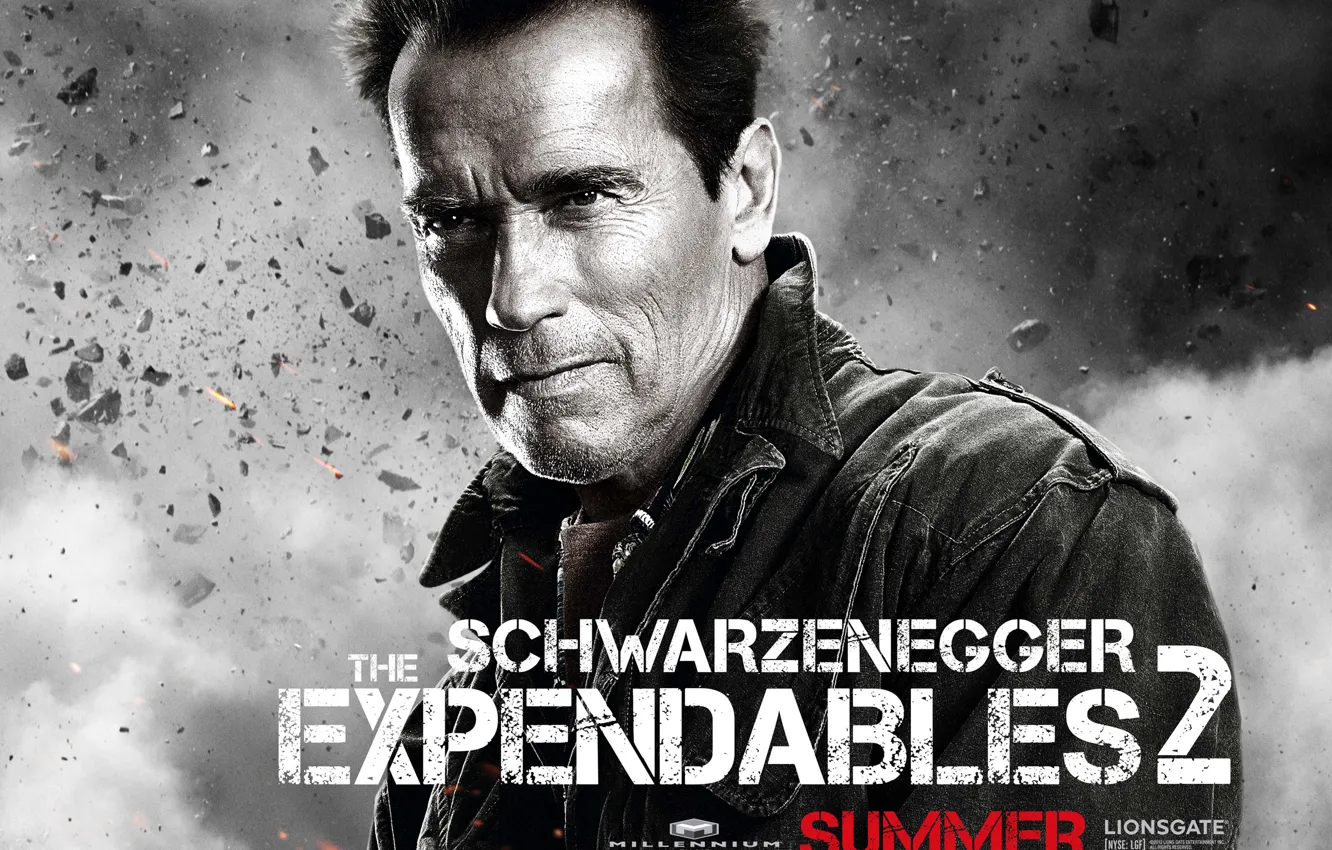 Фото обои Арнольд Шварценеггер, The Expendables 2, Неудержимые 2, Trench, Arnold Schwarzenegger