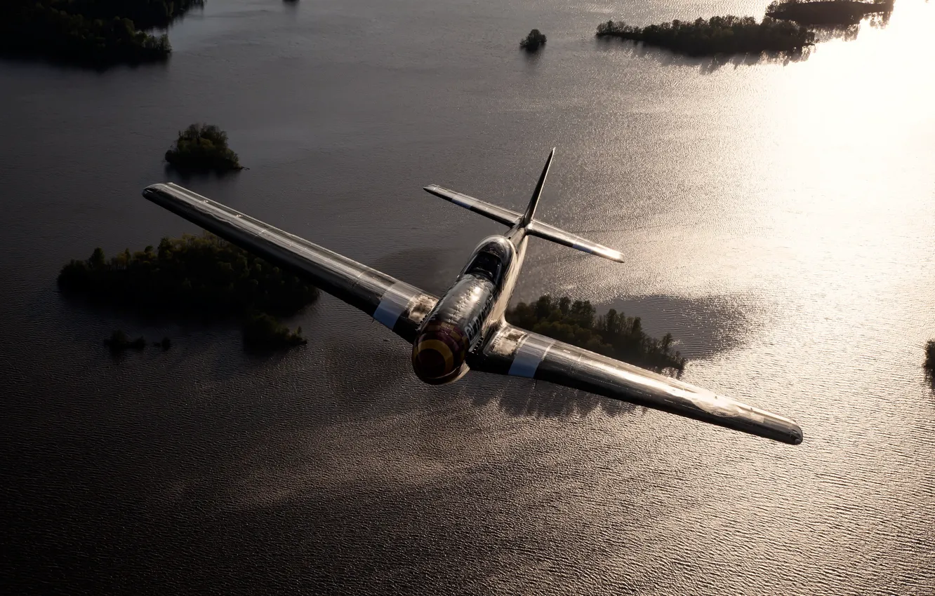 Фото обои истребитель, Мустанг, P-51, американский, одноместный, дальнего радиуса