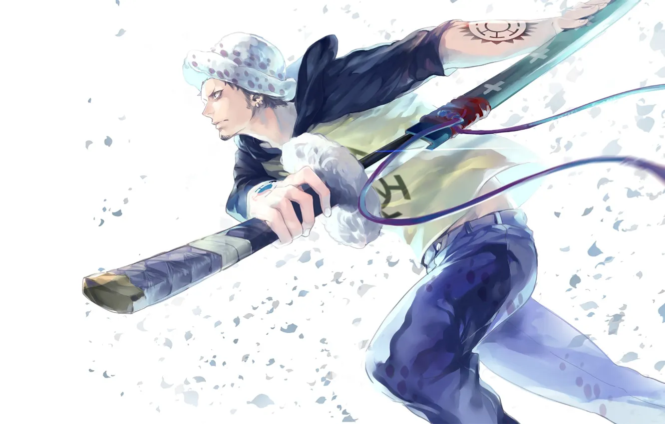 Фото обои меч, аниме, арт, парень, One Piece