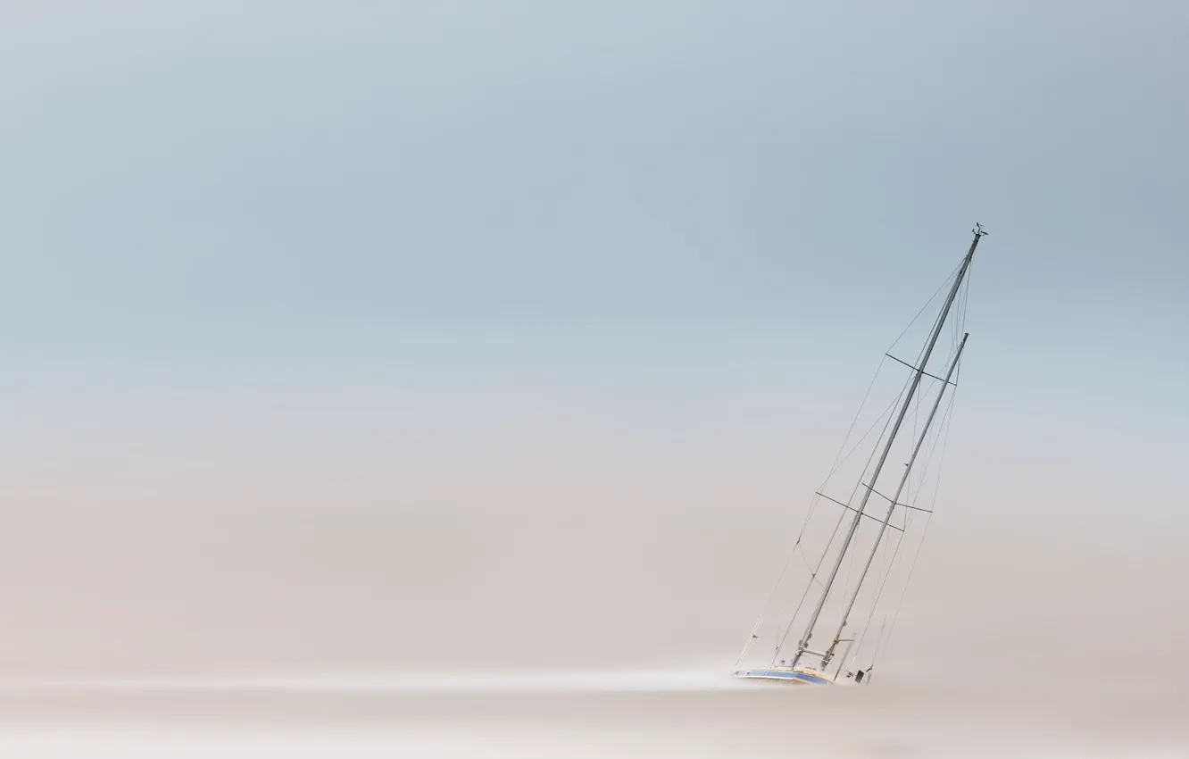 Фото обои Clouds, Yacht, Sea, Boat, Estuary