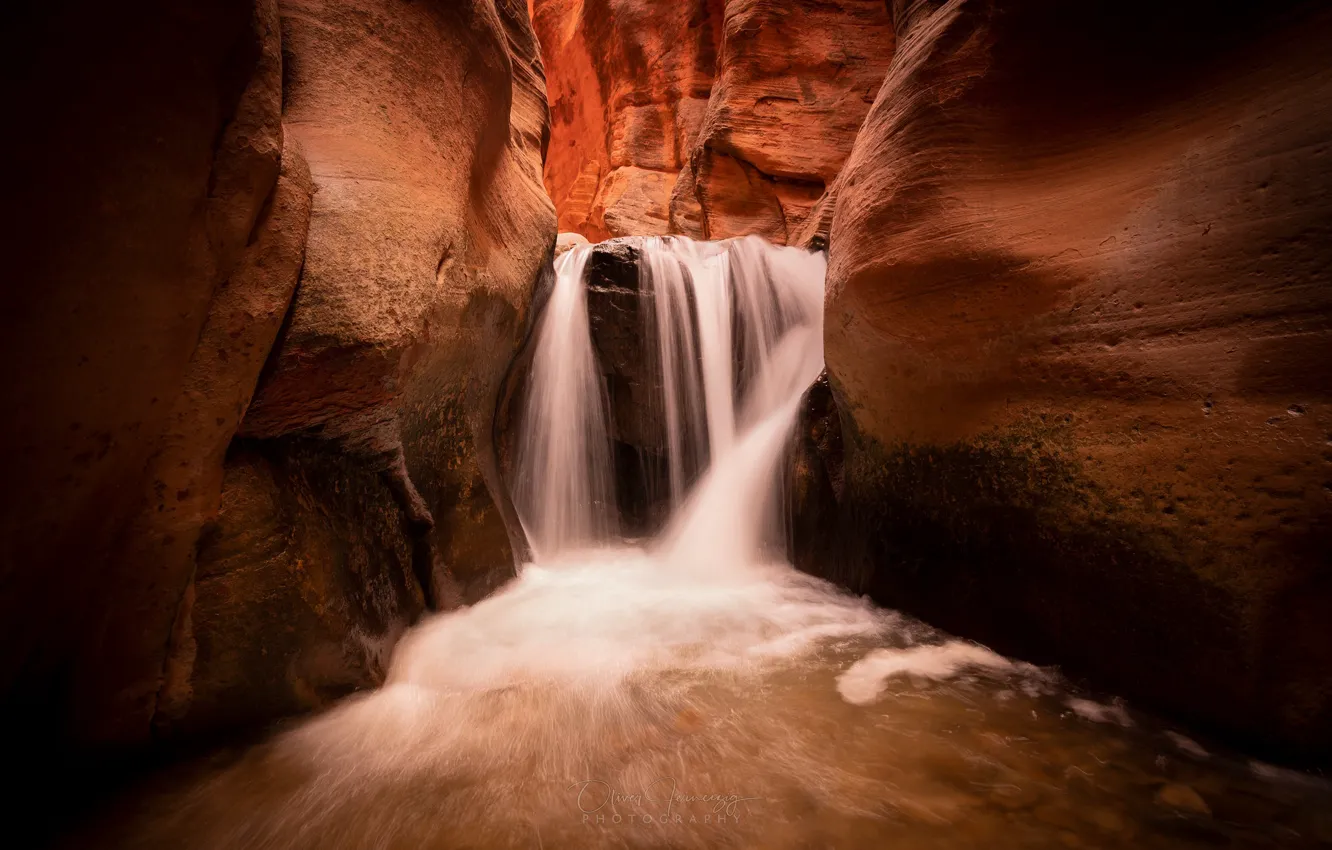 Фото обои камни, скалы, водопад, поток, каньоны
