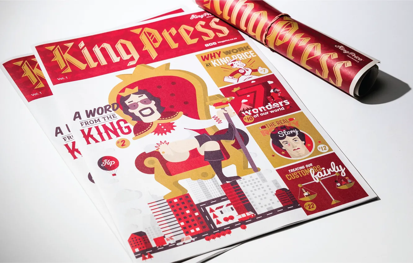 Фото обои журнал, обложка, оформление, илюстрация, King Press