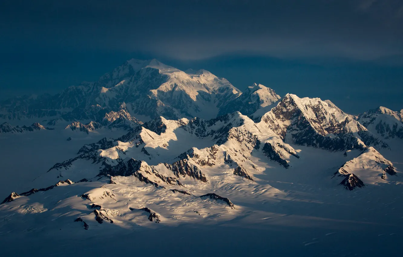 Фото обои storm, winter, mountains, shadow