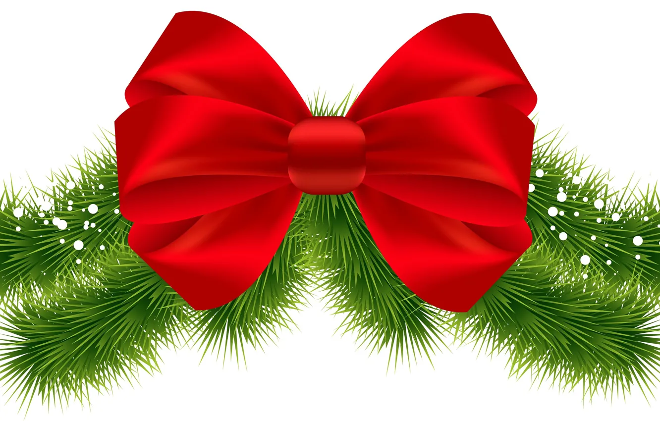 Фото обои елка, новый год, бант