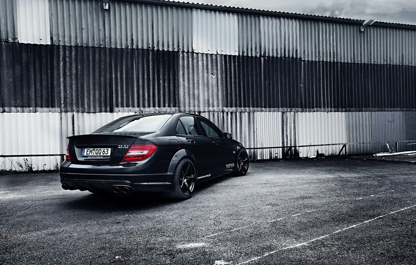 Фото обои Mercedes-Benz, AMG, Black, Tuning, C63, work