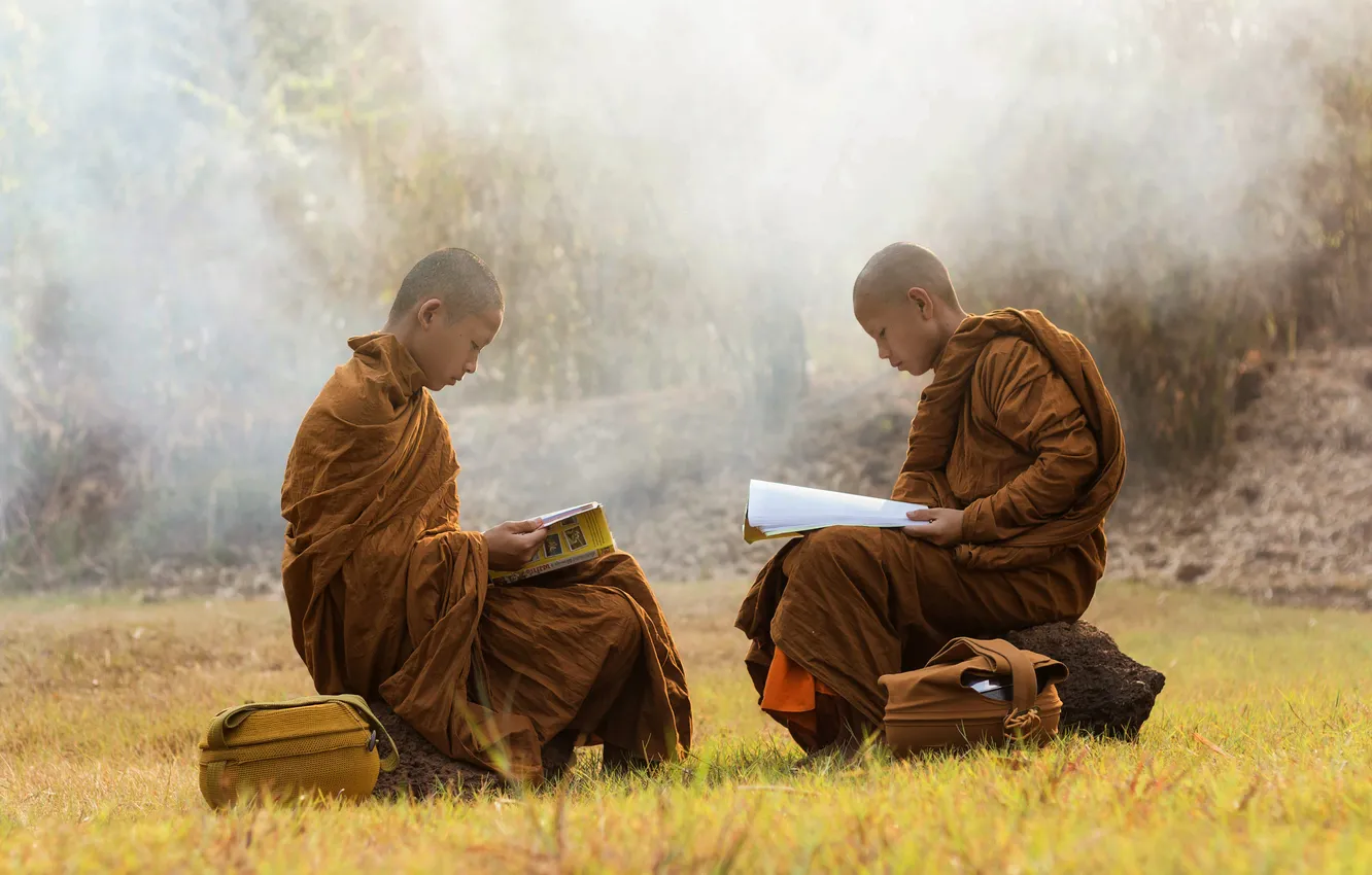 Фото обои nature, boy, asian, monk