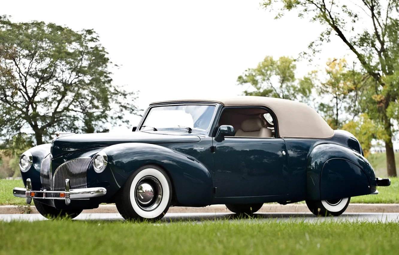 Фото обои Lincoln, ретро, купе, Continental, Coupe, передок, континенталь, 1941