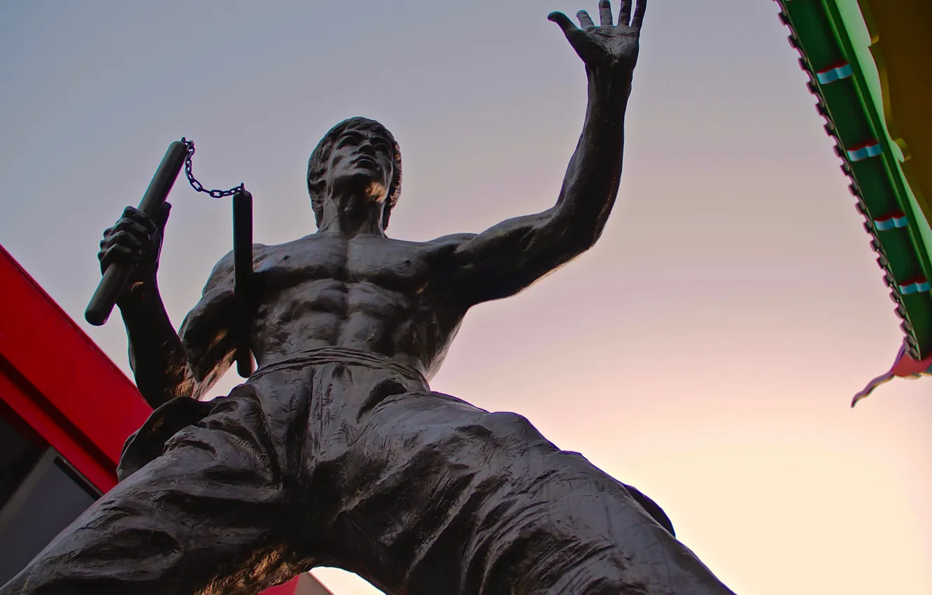 Фото обои памятник, легенда, Bruce Lee, Брюс Ли