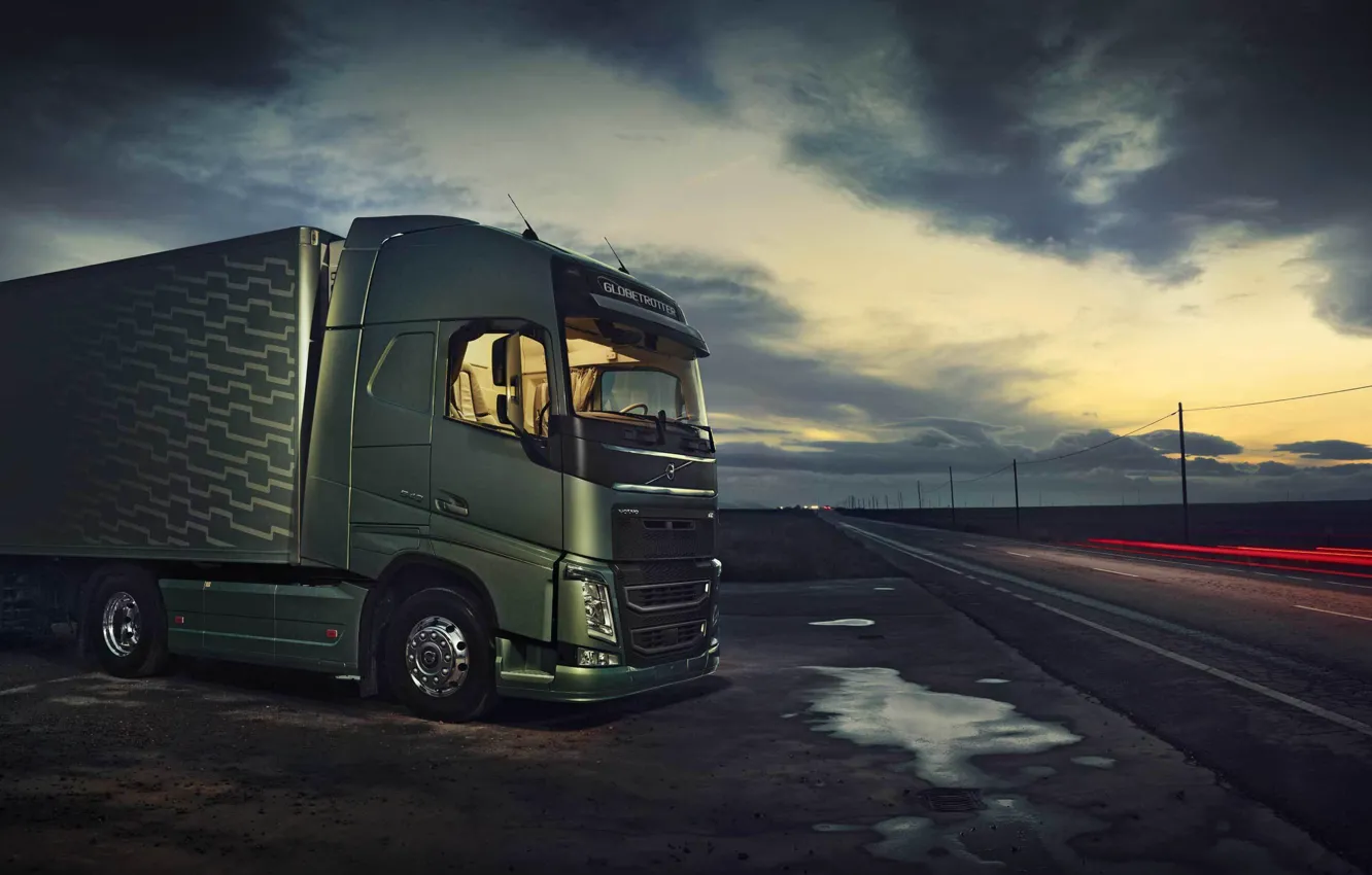 Фото обои небо, трасса, volvo 2013, euro truck simulator 2, прицеп.