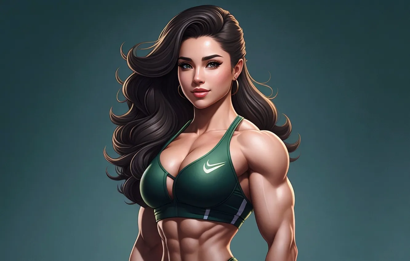 Фото обои sport, girl, bodybuilder