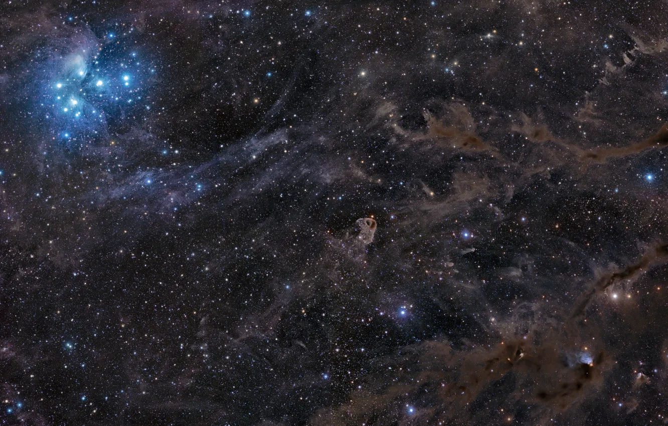 Фото обои космос, звезды, созвездия, бесконечное, туманности