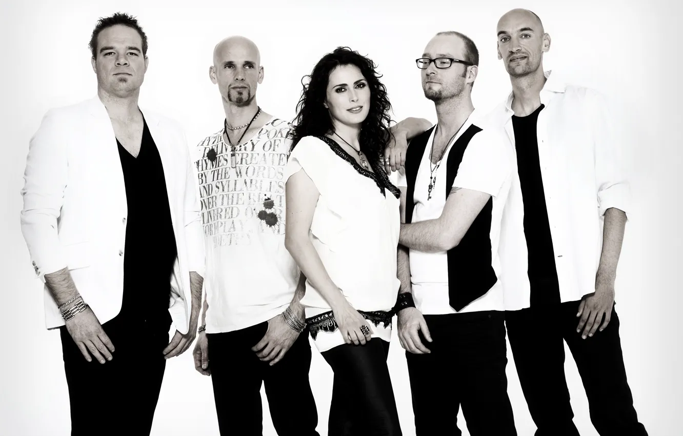 Фото обои группа, Within Temptation, Шарон ден Адель, Sharon den Adel, Ро́берт Ве́стерхольт, вокалистка, Robert Westerholt