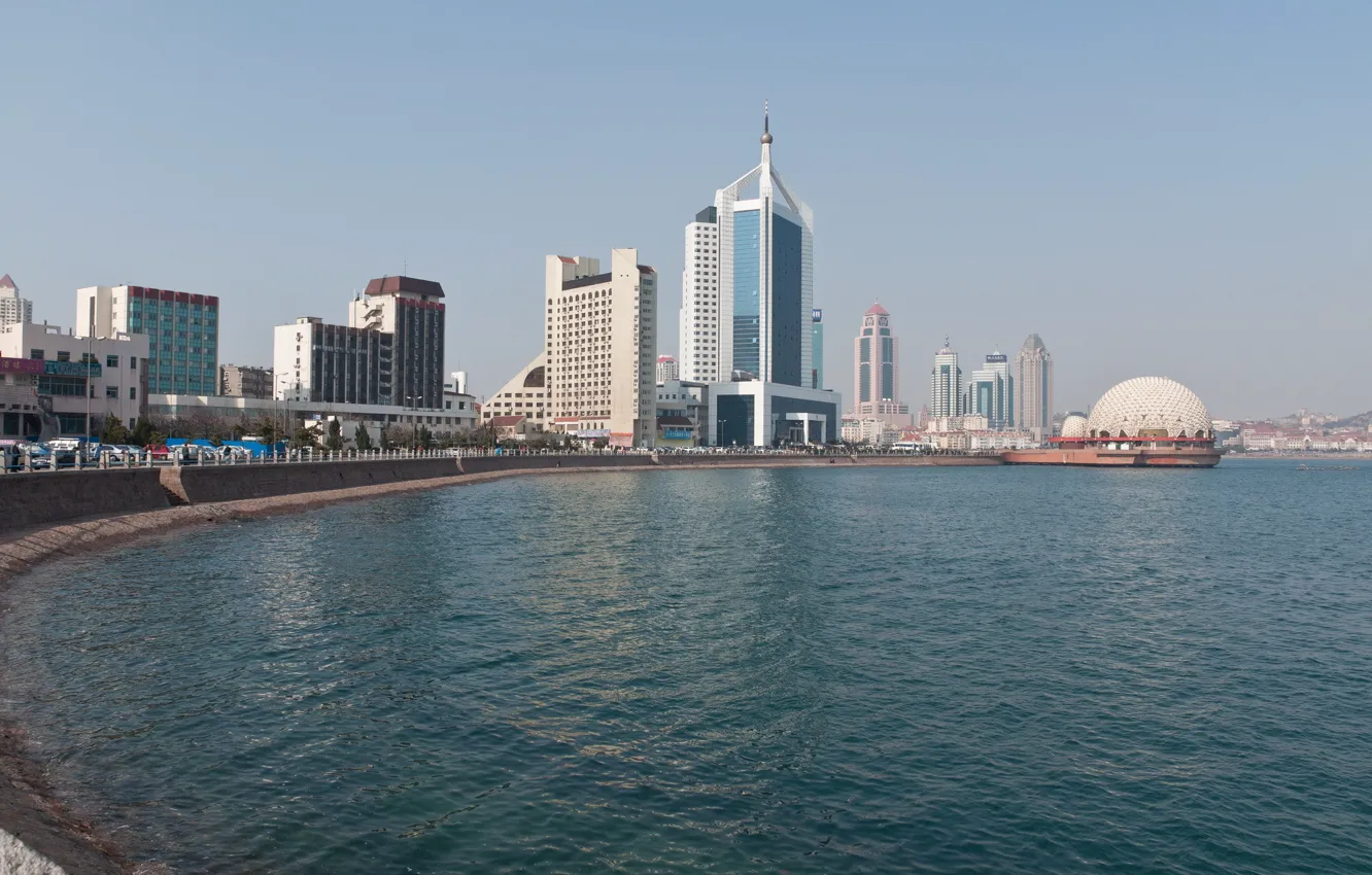 Фото обои море, город, Циндао