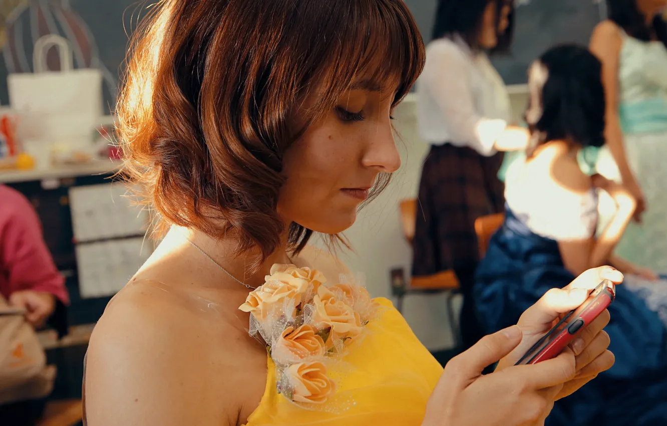 Фото обои цветок, девушка, япония, телефон, косплей, iizumichyan