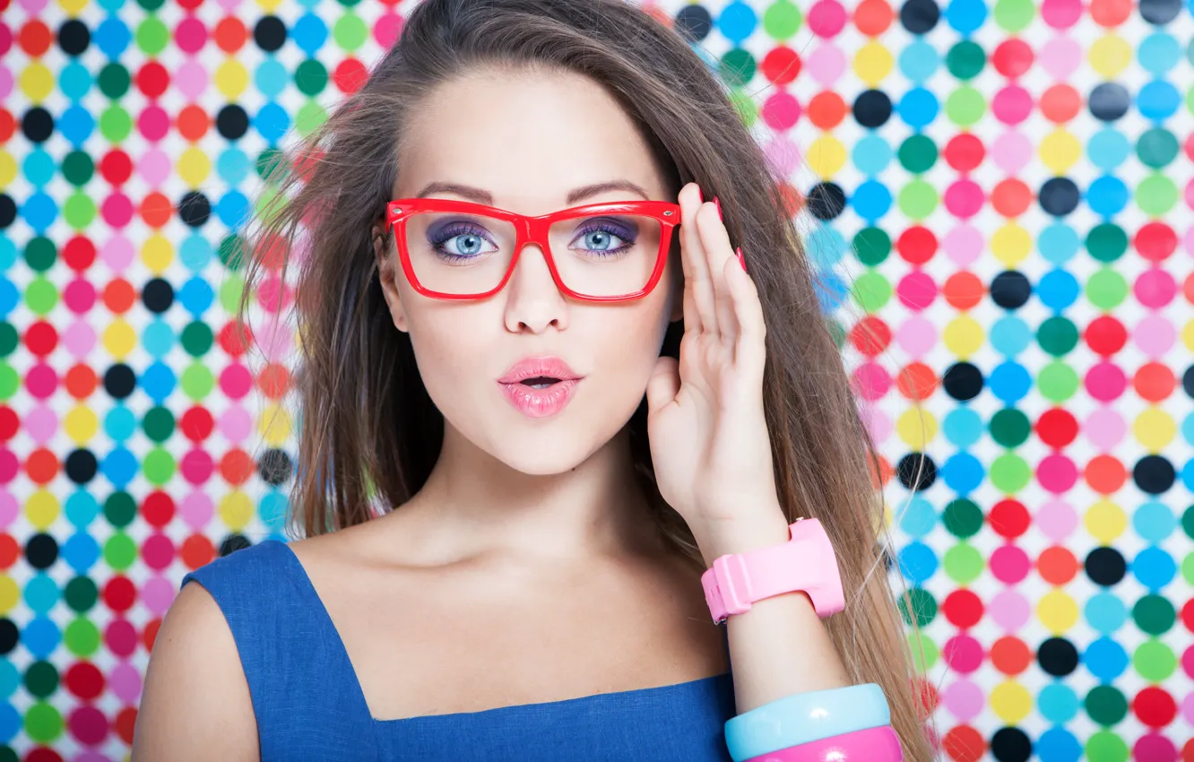 Фото обои blue eyes, beautiful, model, pretty, glasses