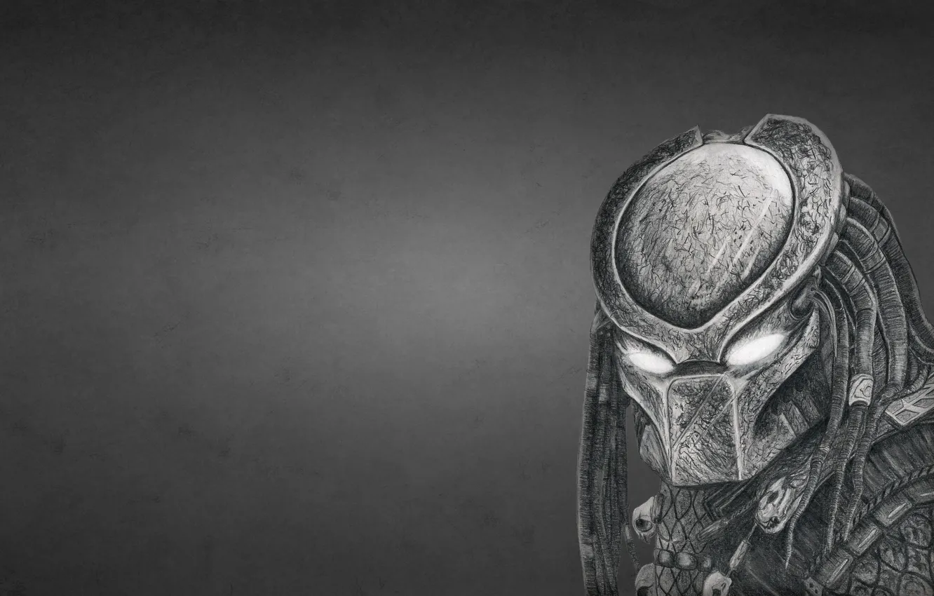 Фото обои темный фон, хищник, инопланетянин, шлем, predator