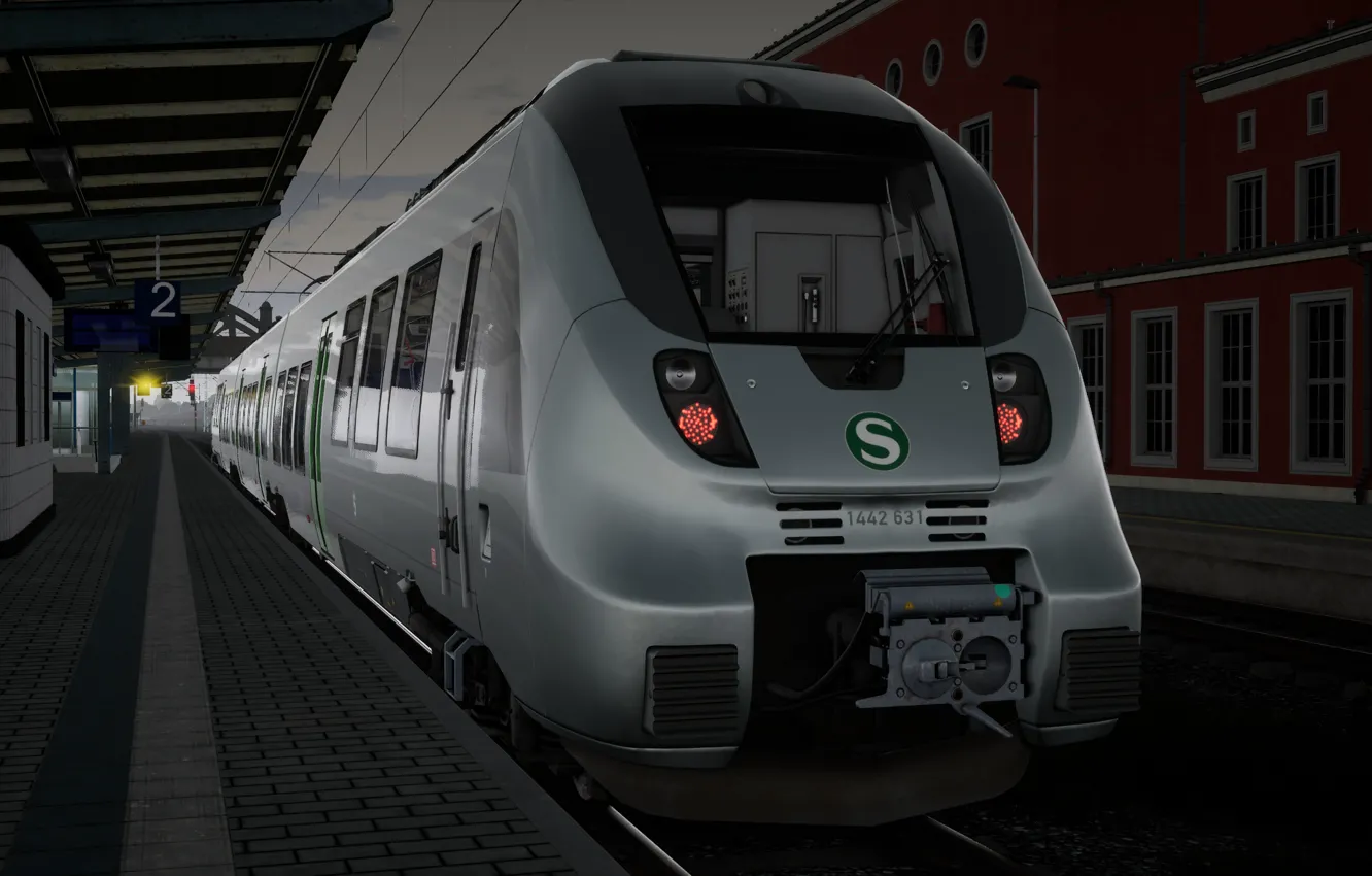Фото обои Германия, Локомотив, Поезд, Электричка, Train, Deutschland, Электропоезд, Locomotive