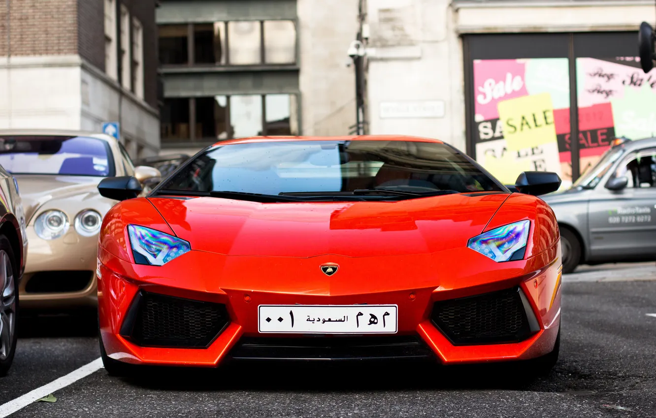 Фото обои Lamborghini, red, supercar, Aventador, LP700