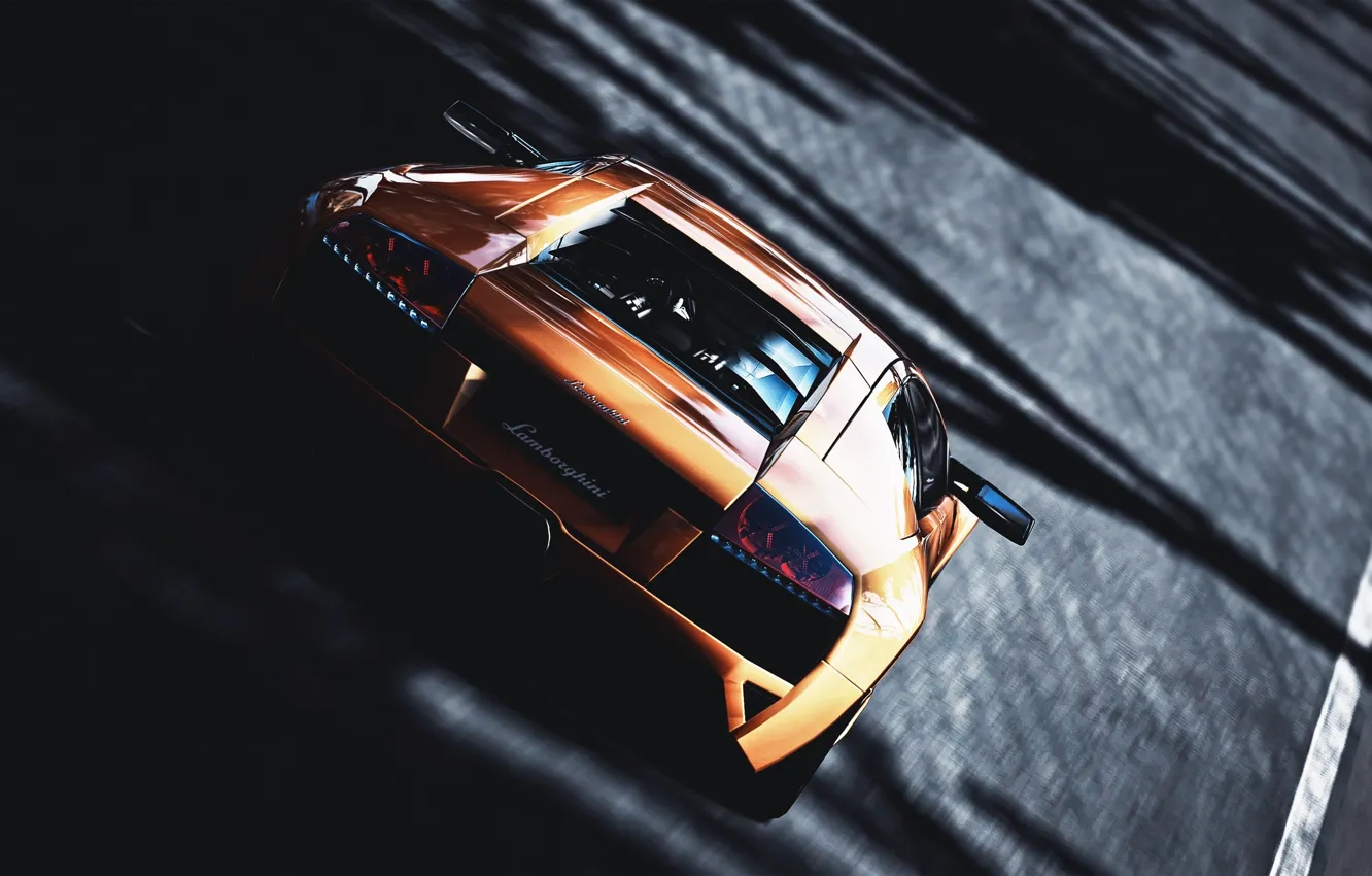 Фото обои Lamborghini, cars, orange, track, races