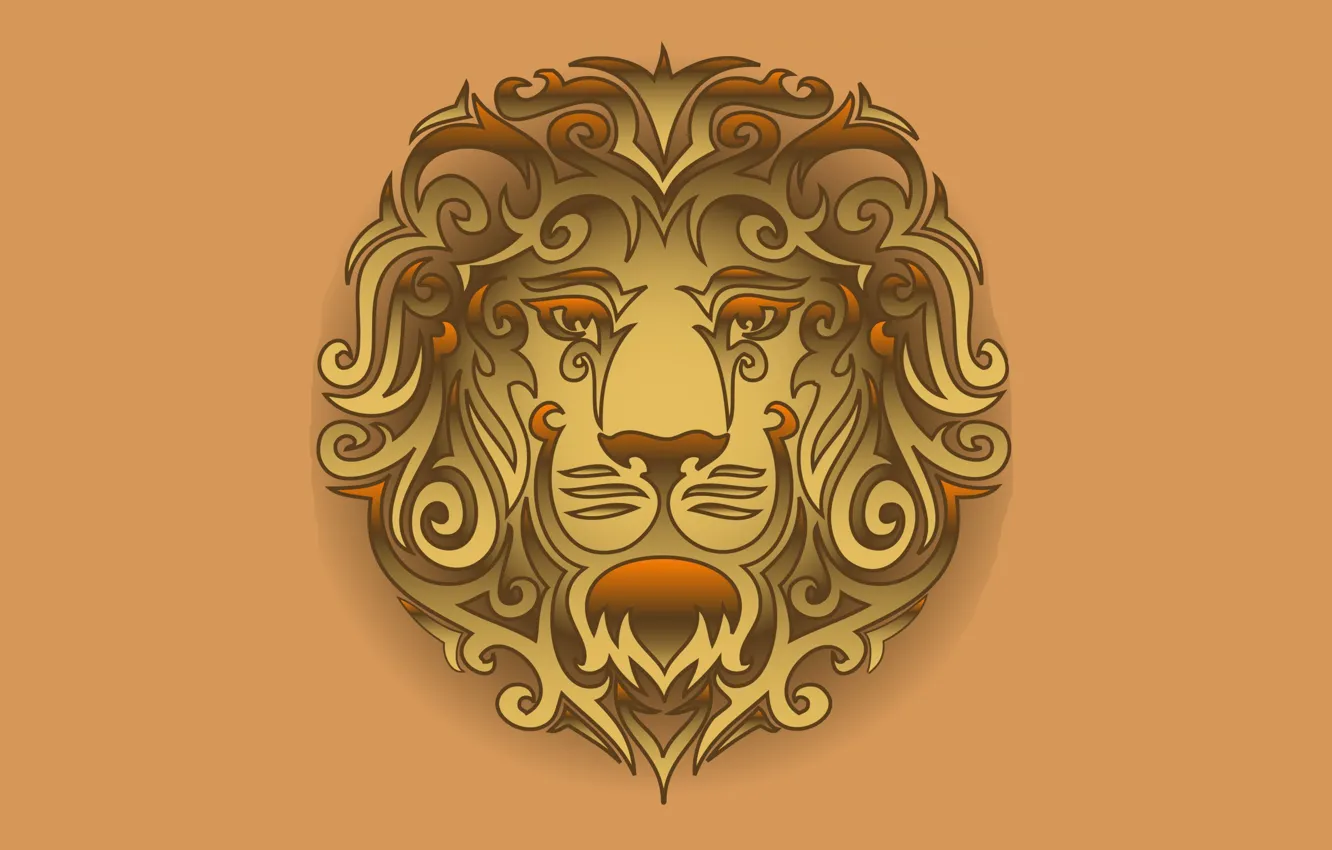 Фото обои лев, голова, tribal, lion, head