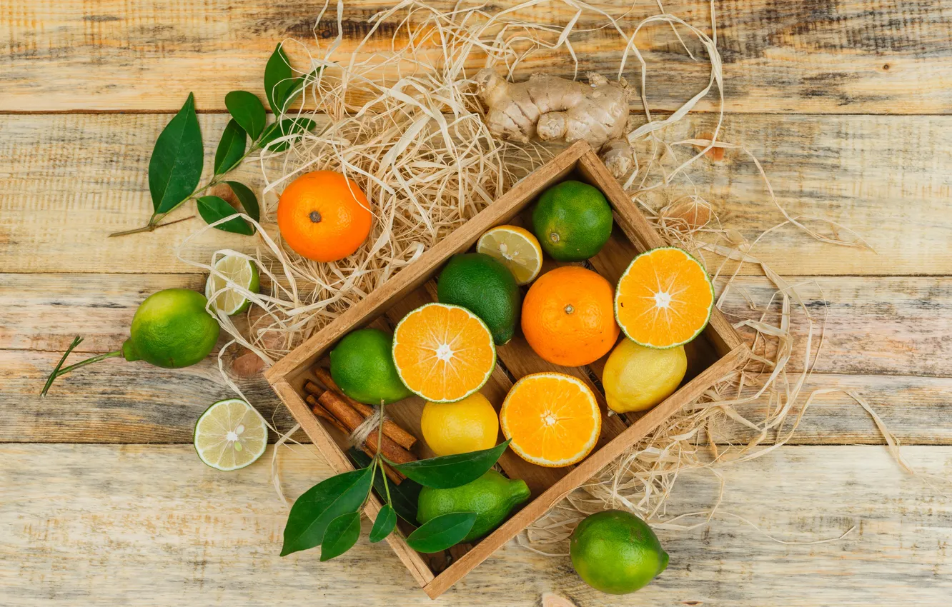 Фото обои доски, апельсины, лайм, цитрусы, разные, лимоны, ассорти