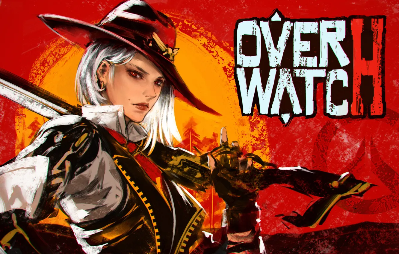 Фото обои охотник, Overwatch, девушка