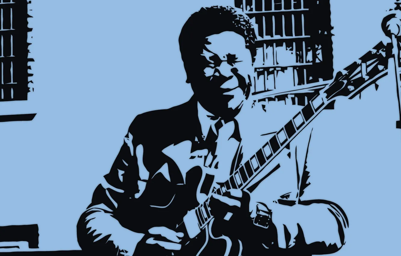 Фото обои Гитара, Blues, Art, B.B.King