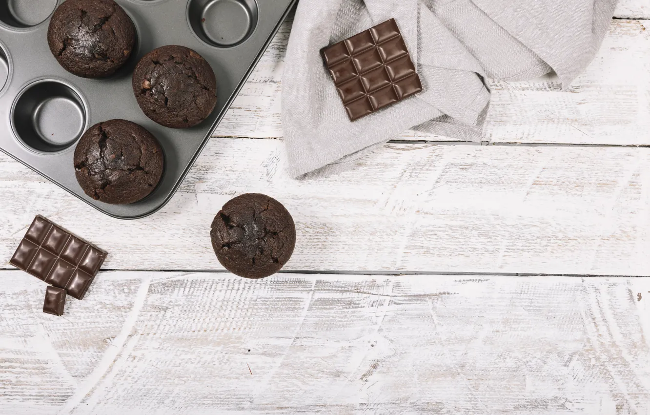 Фото обои шоколад, десерт, выпечка, cupcake, кексы, Chocolate, шоколадные, Sweet