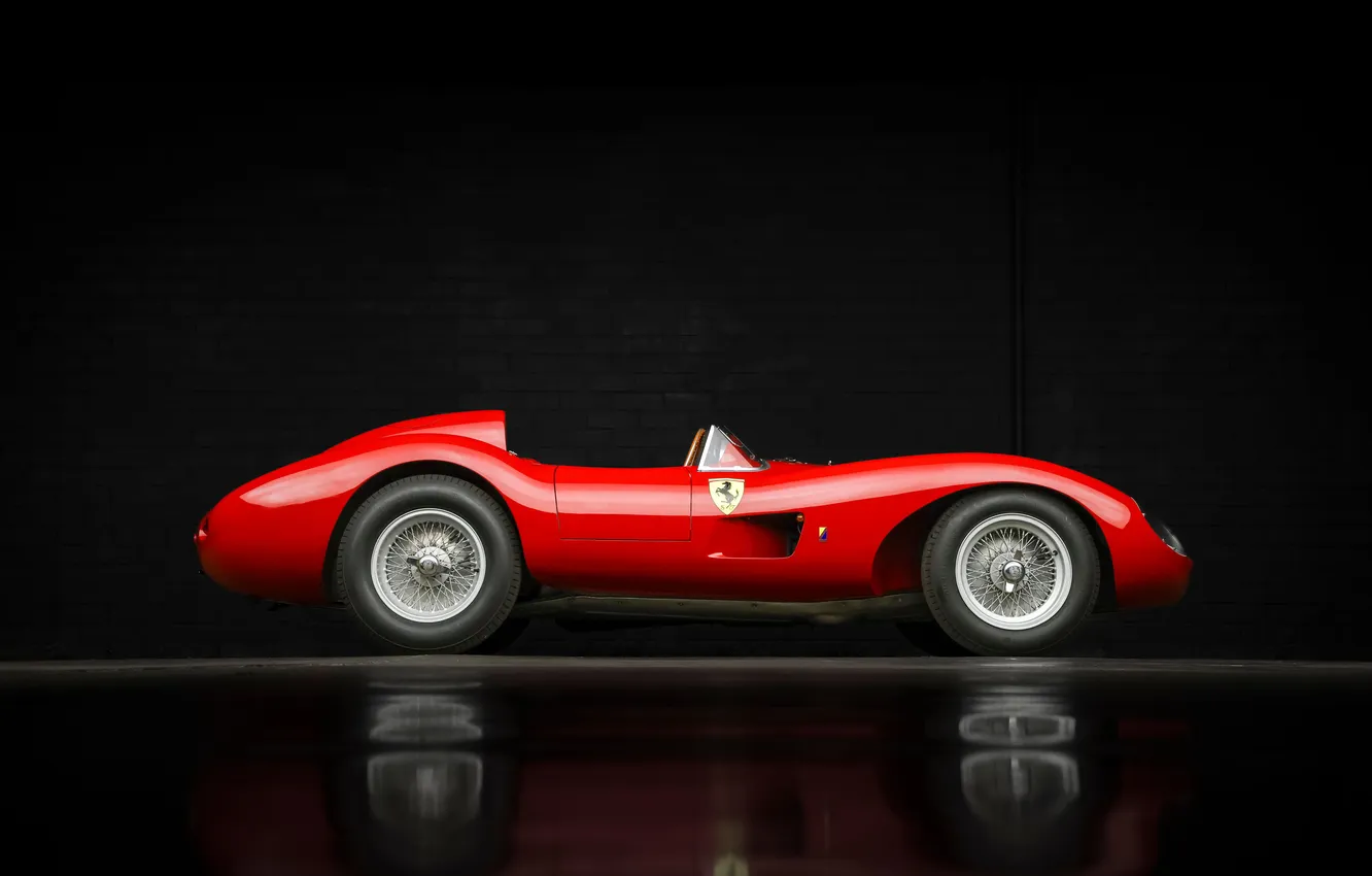 Фото обои Феррари, Ferrari, суперкар, supercar, вид сбоку, 1957, ретро автомобили, Scaglietti