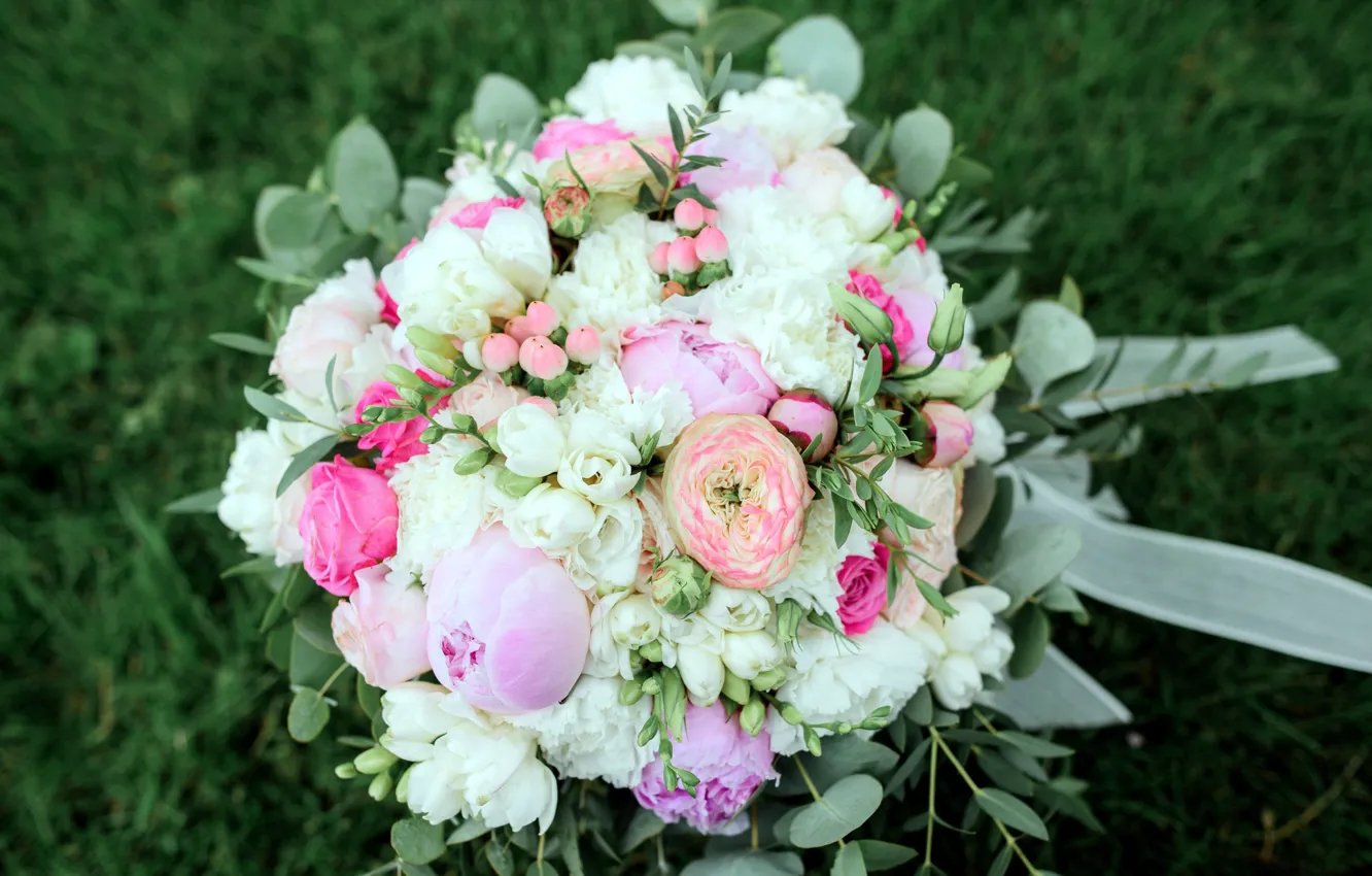 Фото обои цветы, букет, нежнось, свадебный