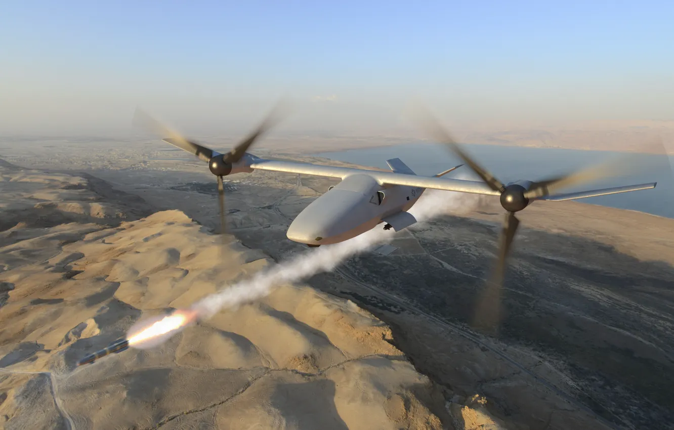 Фото обои weapon, missile, UAV, drone, military technology, unmanned aerial vehicle, high tech, military power
