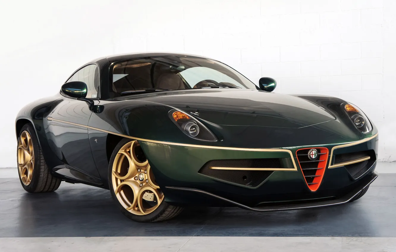 Фото обои green, Alfa Romeo, front, Disco Volante, alfa