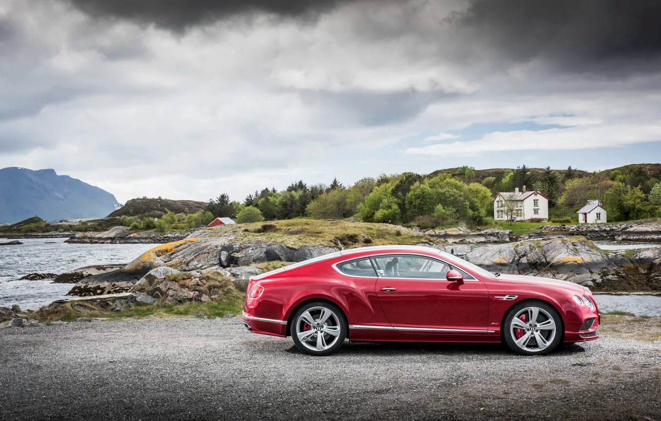 Фото обои красный, Bentley, Continental, Speed, бентли, континенталь, 2015