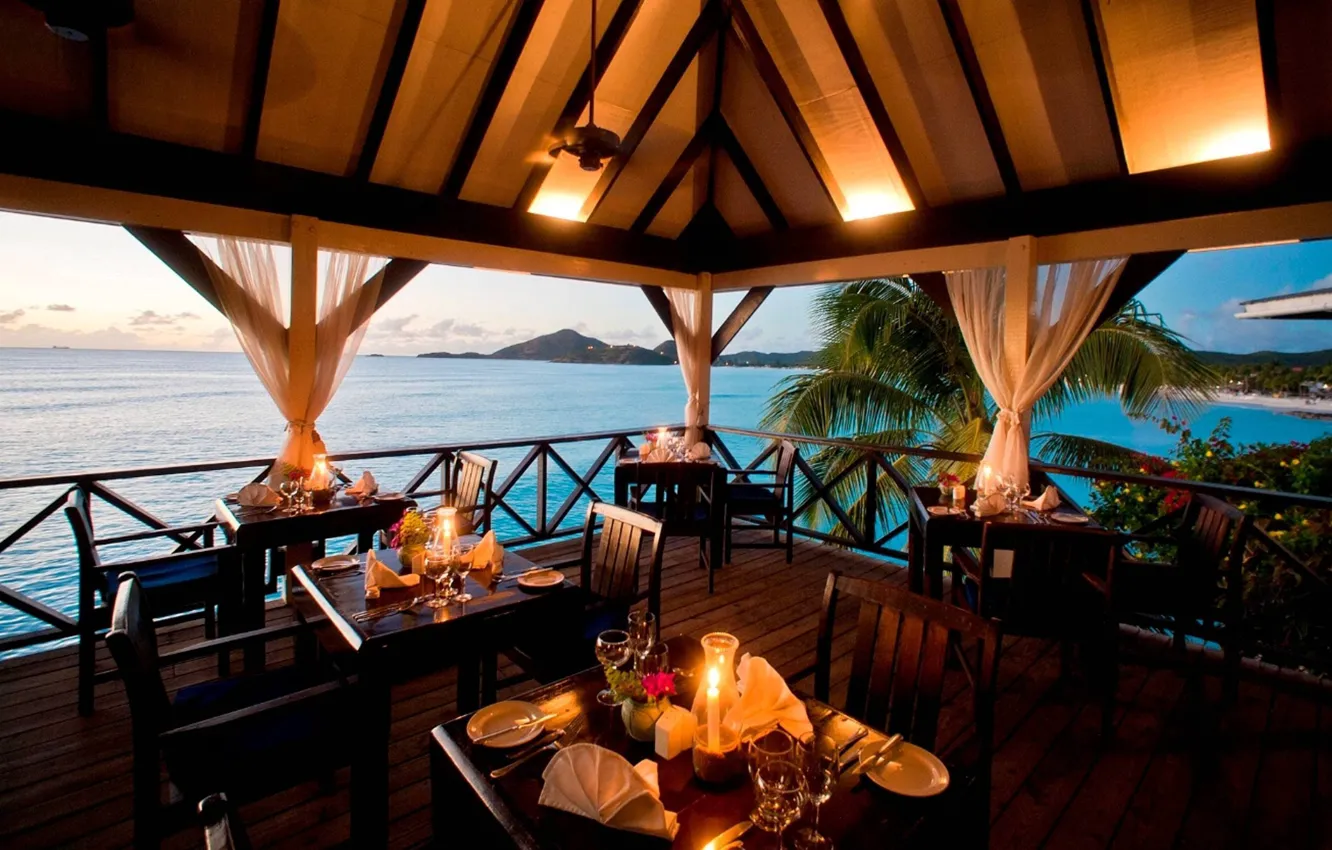 Фото обои дизайн, стиль, интерьер, ресторан, beach, front, терраса, dining