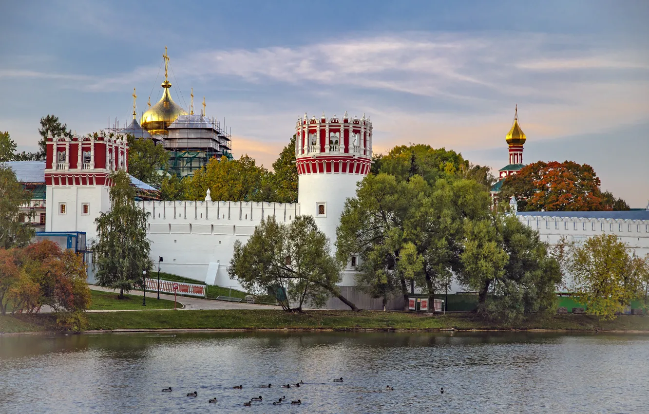Фото обои пейзаж, река, Новодевичий монастырь, Вячеслав Бирюков