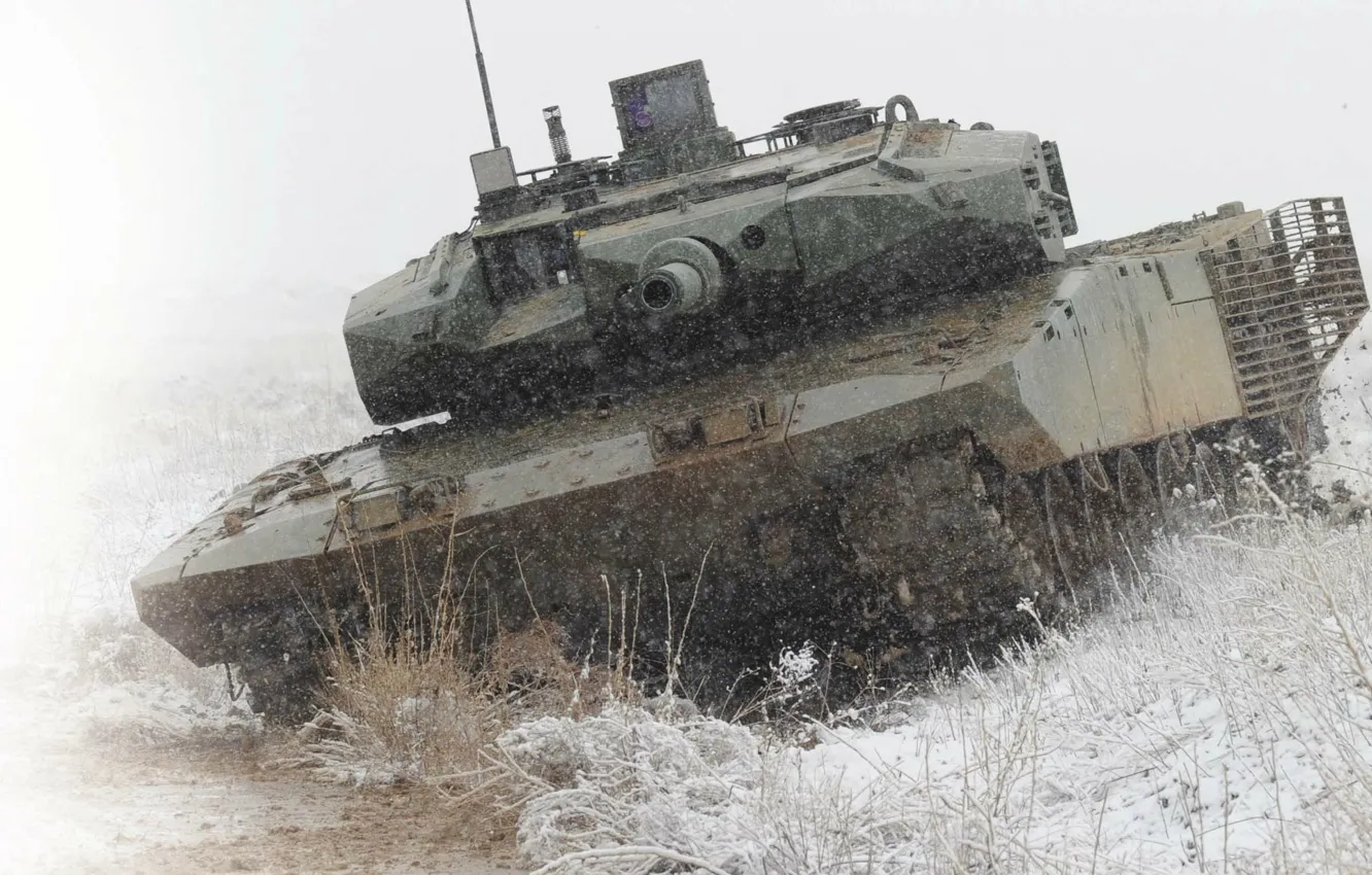 Фото обои вода, снег, танк, боевой, перспективный, основной, Altay, турецкий