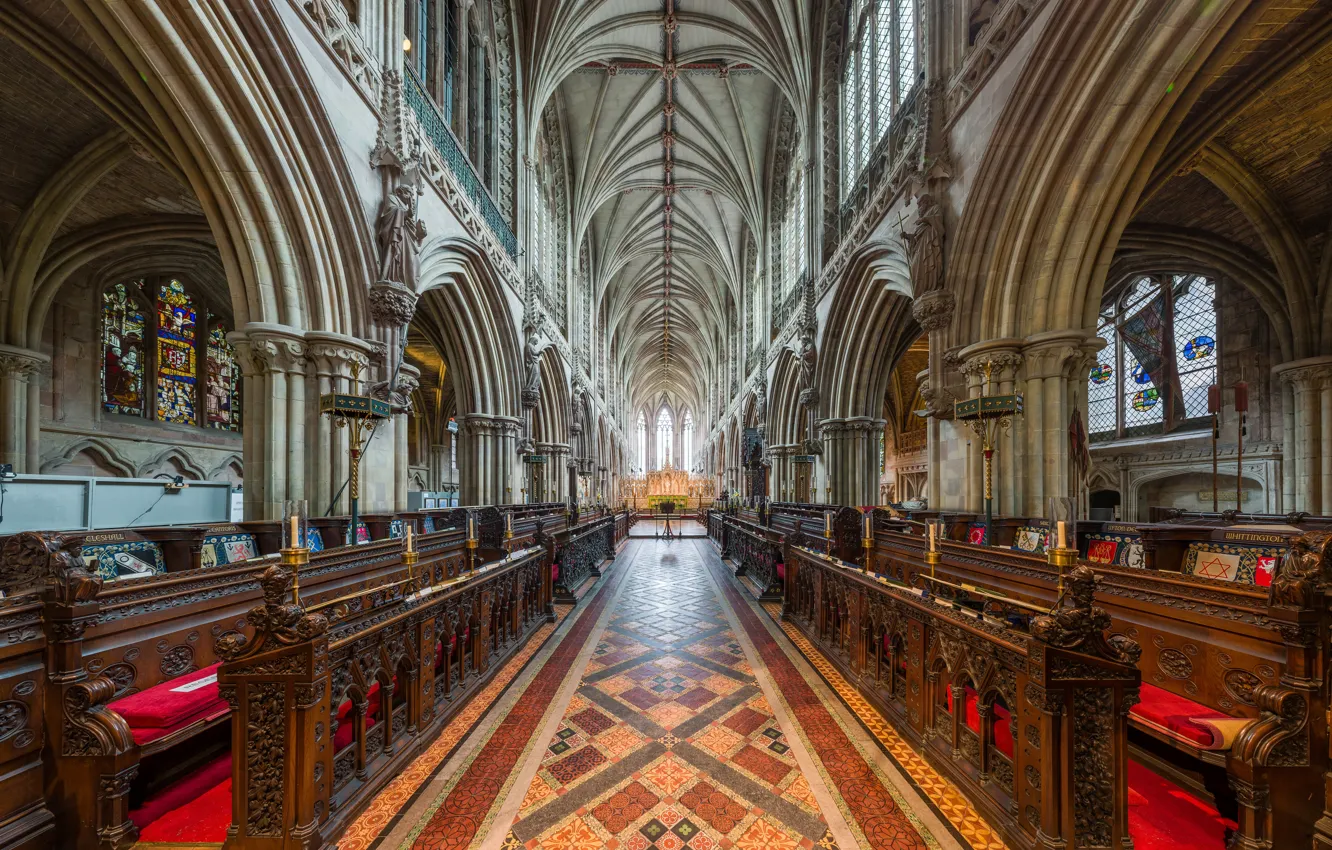 Фото обои interior, Staffordshire, UK, Diliff, Lichfield Cathedral, Choir
