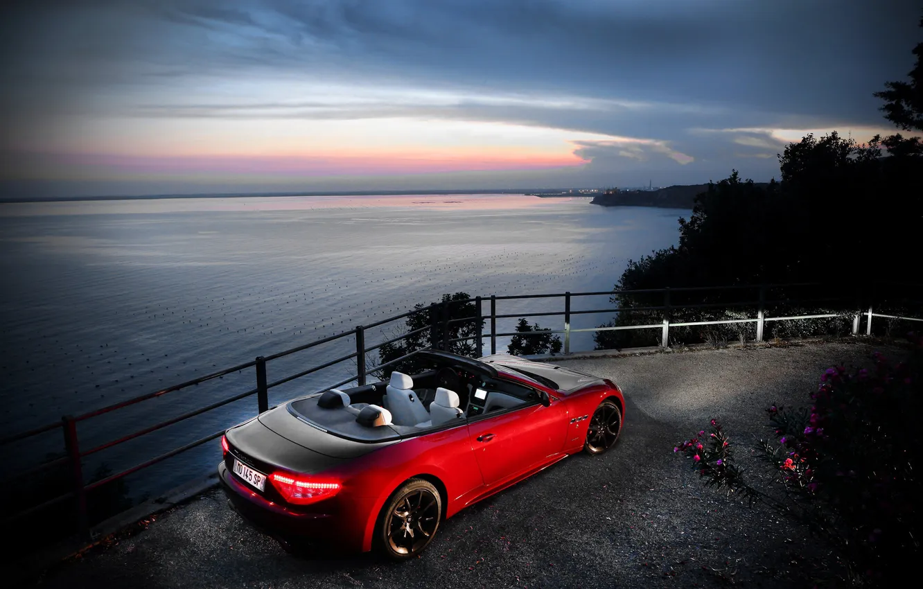 Фото обои море, car, машина, небо, вода, свет, пейзаж, закат
